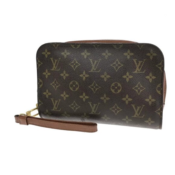 LOUIS VUITTON Orsay Clutch Hand Bag Monogram Leather Brown France M51790 38YG374 - Picture 1 of 16